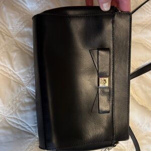 Kate Spade Black Leather Crossbody Bag with Bow Accent